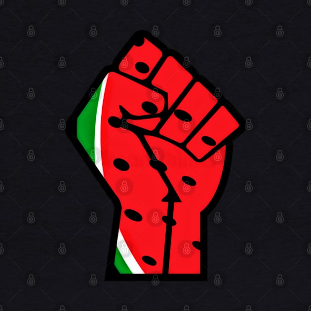 Watermelon Palestine Black Power Fist - Left Side - Front by SubversiveWare